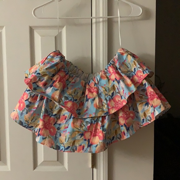 Keeping Secrets Pink Floral Print Crop Top - Picture 4 of 4